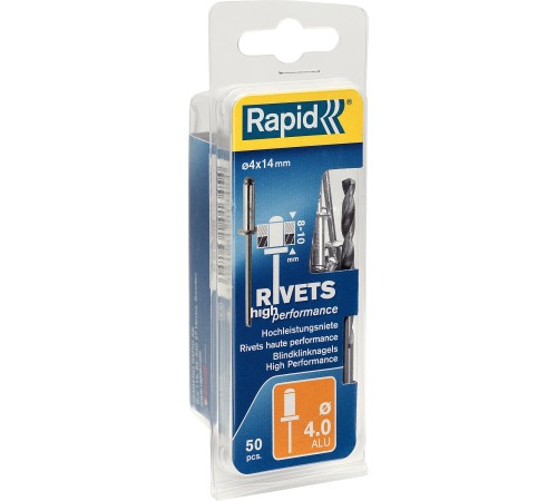 RAPID 4.0 х 14 мм, 50 шт, алюминиевая заклепка (5000385) RAPID 4.0 х 14 мм, 50 шт, алюминиевая заклепка (5000385)