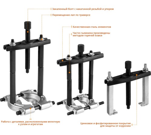ЗУБР набор съемников сепараторных 43307-H12, кейс