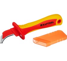 KRAFTOOL KN-7, 1000 В, изогнутый, диэлектрический нож электрика (45400)