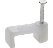 ЗУБР СД-П, 7 мм, 50 шт, прямоугольная скоба-держатель с оцинкованным гвоздем, Профессионал (45112-07)