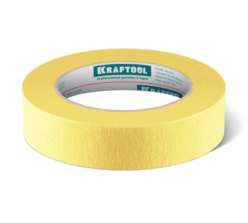 KRAFTOOL #500 Flex 25 мм х 30 м, для изогнутых линий, малярная лента (12105-25) KRAFTOOL #500 Flex 25 мм х 30 м, для изогнутых линий, малярная лента (12105-25)