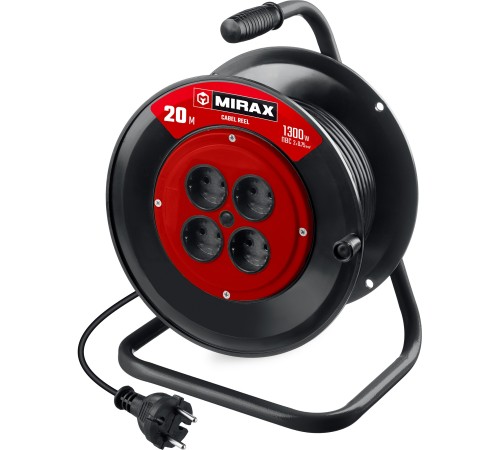 MIRAX ПВС, 2 х 0.75 мм2, 20 м, 1300 Вт, удлинитель на катушке (55052-20)
