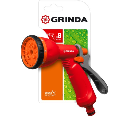 GRINDA 8 режимов, курок сзади, пластиковый, пистолет поливочный P-8 8-427370_z02 GRINDA 8 режимов, курок сзади, пластиковый, пистолет поливочный P-8 8-427370_z02
