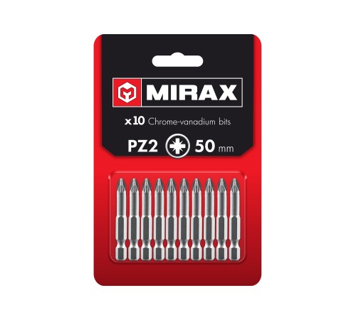 MIRAX PZ2, 50 мм, 10 шт, биты (26273-2-50-10) MIRAX PZ2, 50 мм, 10 шт, биты (26273-2-50-10)