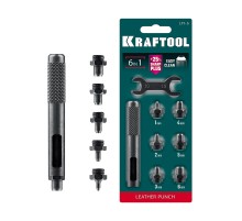 KRAFTOOL LPI-6 с набором насадок 1-6 мм, ударный пробойник для кожи (22951)