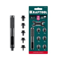 KRAFTOOL LPI-6 с набором насадок 1-6 мм, ударный пробойник для кожи (22951)