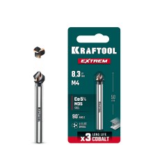 KRAFTOOL EXTREME Со5-А, d 8.3 х 50 мм, сталь M35, U-образная спираль, для раззенковки М4, Конусный зенкер (29734-4)