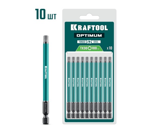 KRAFTOOL OPTIMUM TX 30, 100 мм, 10 шт, биты (26126-30-100-S10)