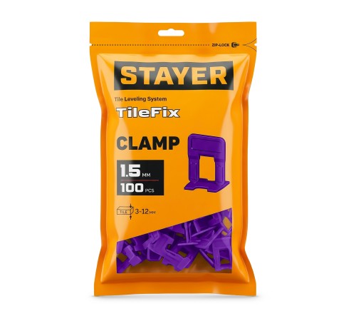 STAYER СВП TileFix, 1,5 мм, 100 шт, система выравнивания плитки ″ворота″ (33846-100)