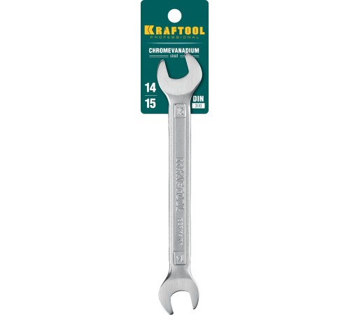 KRAFTOOL 14 х 15 мм, рожковый гаечный ключ (27033-14-15)