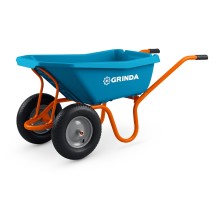 GRINDA GP-22, ударопрочный пластиковый кузов, 110 л, 220 кг, двухколесная, пневматические колеса, тачка садовая PROLine (422406)