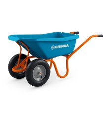 GRINDA GP-22, ударопрочный пластиковый кузов, 110 л, 220 кг, двухколесная, пневматические колеса, тачка садовая PROLine (422406)