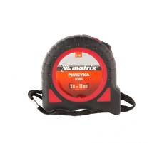 Рулетка Strong,5 м х 19 мм,обрезиненный корпус Matrix