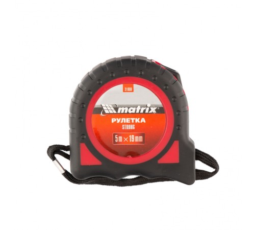 Рулетка Strong,5 м х 19 мм,обрезиненный корпус Matrix Рулетка Strong,5 м х 19 мм,обрезиненный корпус Matrix