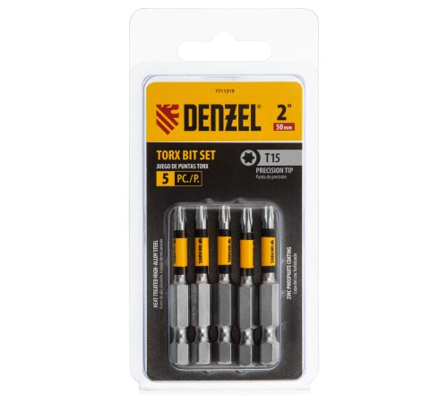 Бита T15x50, 5 шт.// Denzel Бита T15x50, 5 шт.// Denzel