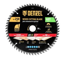 Пильный диск по дереву ф250 х 30 мм, 60 зубьев Denzel