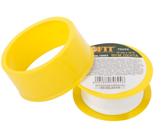ФУМ Лента, плотность 0,4 гр/см3, 19 мм x 10 м x 0,075 мм FIT IT ФУМ Лента, плотность 0,4 гр/см3, 19 мм x 10 м x 0,075 мм FIT IT