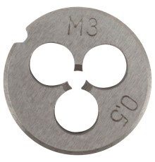 Плашка метрическая, легированная сталь  М3х0,5 мм FIT IT Плашка метрическая, легированная сталь  М3х0,5 мм FIT IT