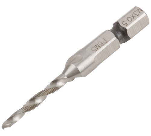 Сверло-Метчик комбинированное метрическое, быстрорежущая (HSS) сталь Р6М5,  М3х0,5 мм, 16/54 мм FIT HQ