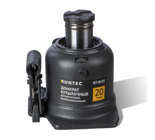 RUNTEC RT-WJ20 Домкрат бутылочный, двухштоковый,профессиональный 20 т, 150-245 мм