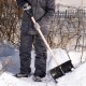 Лопата для уборки снега пластиковая, 470х350х1410 мм, деревянный черенок, Сибртех