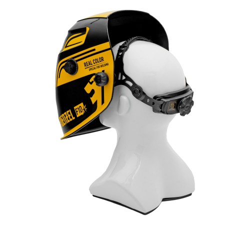 Щиток защитный лицевой (маска сварщика) F10, см. окно 100х96, Real Color, DIN 4-8/9-13 Denzel