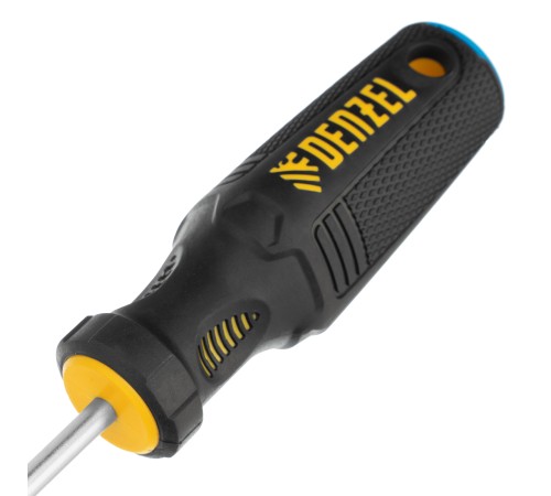 Отвертка SL5x75 мм, CrV, трехкомпонентная рукоятка Denzel