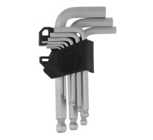 Набор ключей имбусовых, HEX, 2-12 мм, CrV, 9 шт., с шаром Сибртех