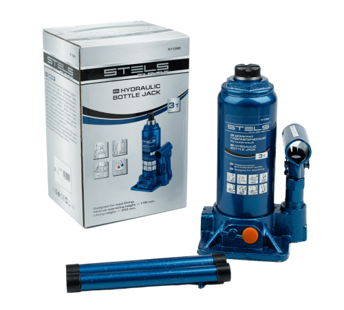 Домкрат гидравлический бутылочный, 3 т, H подъема 178-343 мм Stels