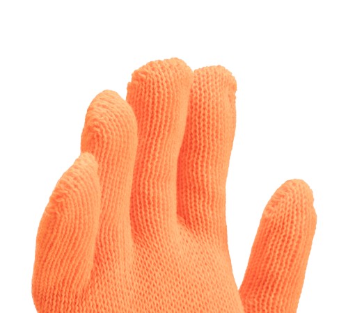 Перчатки трикотажные, акрил, двойные, оранжевый, двойная манжета Сибртех