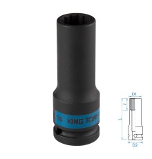 Головка торцевая ударная глубокая двенадцатигранная 1/2", 16 мм KING TONY 443016M Головка торцевая ударная глубокая двенадцатигранная 1/2", 16 мм KING TONY 443016M