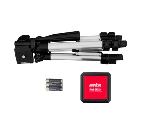 Лазерный уровень XQB GREEN Pro SET, 20 м, зеленый луч, батарейки, штатив MTX