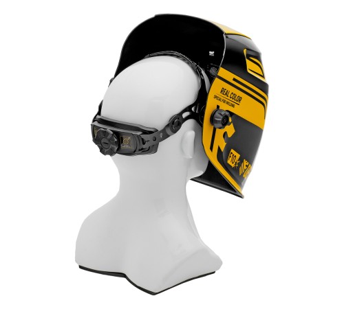 Щиток защитный лицевой (маска сварщика) F10, см. окно 100х96, Real Color, DIN 4-8/9-13 Denzel