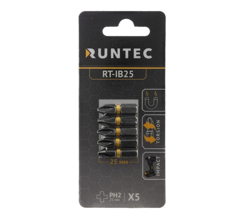 RUNTEC RT-IB25 Бита ударная RUNTEC H6.35 25мм PH2 5шт. RUNTEC RT-IB25 Бита ударная RUNTEC H6.35 25мм PH2 5шт.