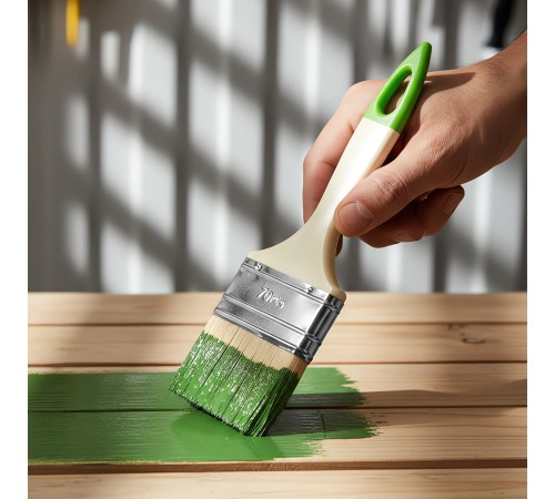 Кисть флейцевая, 70*8, натуральная щетина, пластиковая ручка, 10шт Сибртех