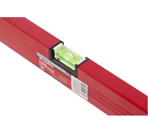 Уровень алюминиевый, 800 мм, 3 глазка, красный, линейка Matrix