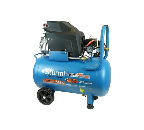 Компрессор воздушный масляный Sturm! AC93150P, 2кВт, 340л/мин, ресивер 50л, Professional Компрессор воздушный масляный Sturm! AC93150P, 2кВт, 340л/мин, ресивер 50л, Professional