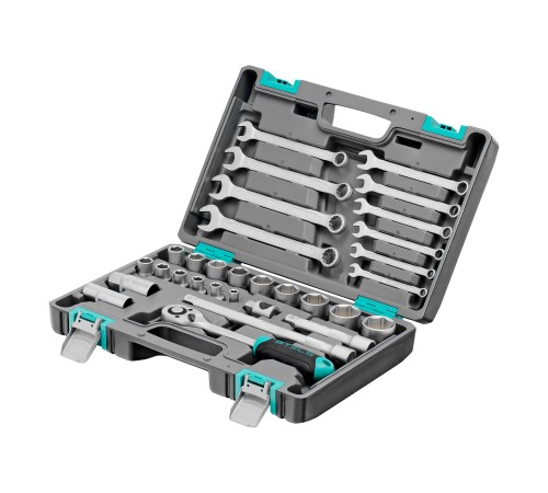 Набор инструментов, 1/2, CrV, пластиковый кейс, 31 предмет Stels