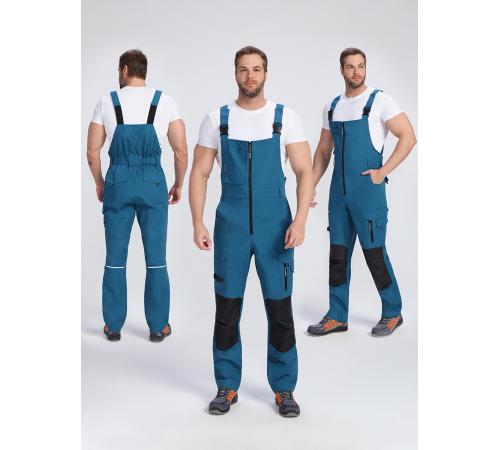 Полукомбинезон ProfLineSpecialist (тк.РипСтоп,240), циан/черный