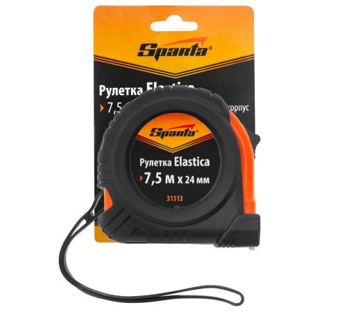 Рулетка Elastica,7,5 м х 24 мм,обрезиненный корпус Sparta Рулетка Elastica,7,5 м х 24 мм,обрезиненный корпус Sparta