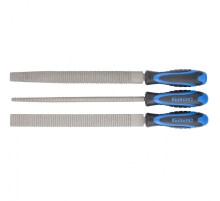 Набор напильников 200 мм, 3 шт, двухкомпонентная рукоятка Барс