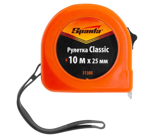 Рулетка Classic,10 м х 25 мм,пластиковый корпус Sparta Рулетка Classic,10 м х 25 мм,пластиковый корпус Sparta