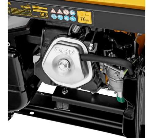Генератор инверторный GS-7500iFEA, 7,5 кВт, 230 В, открытый корпус, электростартер, ATS DENZEL