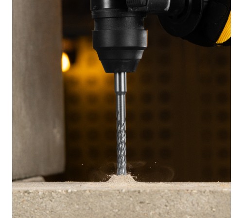 Бур по бетону, цельная крестовая пластина, 8x165 мм, SDS PLUS Denzel