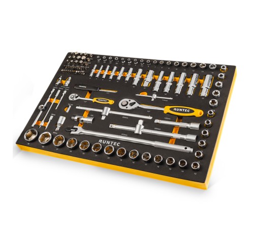 RUNTEC RT-HT1E110 Набор торцевых головок с аксессуарами RUNTEC 1/2", 1/4" в ложементе EVA, 110 предметов RUNTEC RT-HT1E110 Набор торцевых головок с аксессуарами RUNTEC 1/2", 1/4" в ложементе EVA, 110 предметов