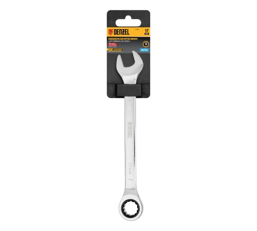 Ключ комбинированный, с трещеткой, 17 мм Denzel