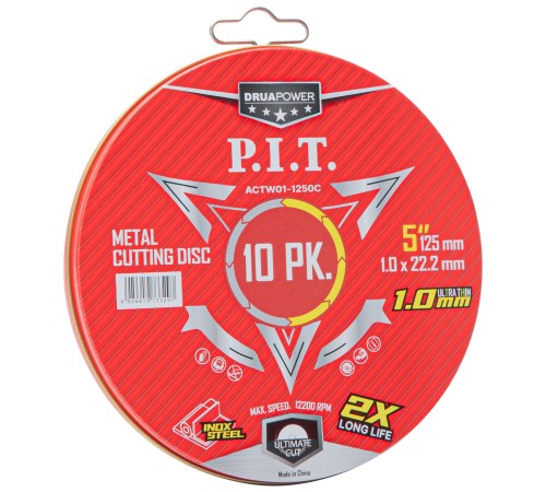 Диск отрезной по металлу и нерж. стали P.I.T. DRUA ACTW01-1250C