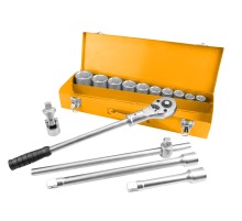 Набор торцевых головок с принадлежностями 3/4", шестигранные, 22-50 мм, 15 предметов TOLSEN TT15148