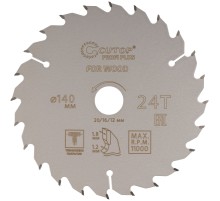 Диск пильный по дереву с тефлоновым покрытием 24Т, CUTOP Profi plus, 140 х 1,2/1,8 х 20/16/12 мм CUTOP