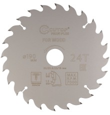 Диск пильный по дереву с тефлоновым покрытием 24Т, CUTOP Profi plus, 190 х 1,5/2,2 х 30/25,4/20/16 мм CUTOP